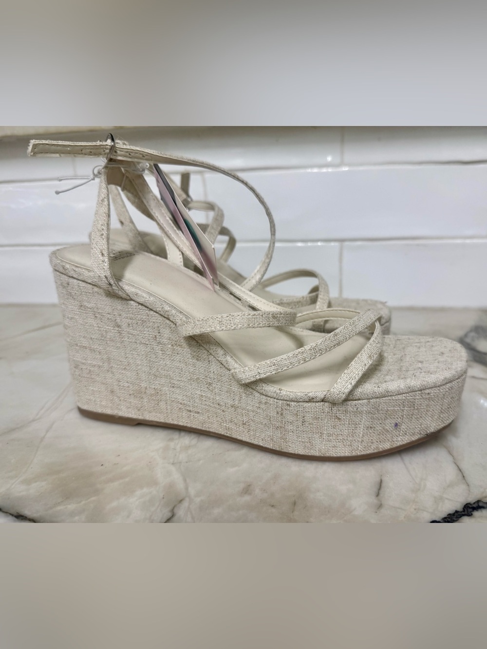 Womens Neutral Espadrille Wedge Sandals with Ankle strap Wild Fable
